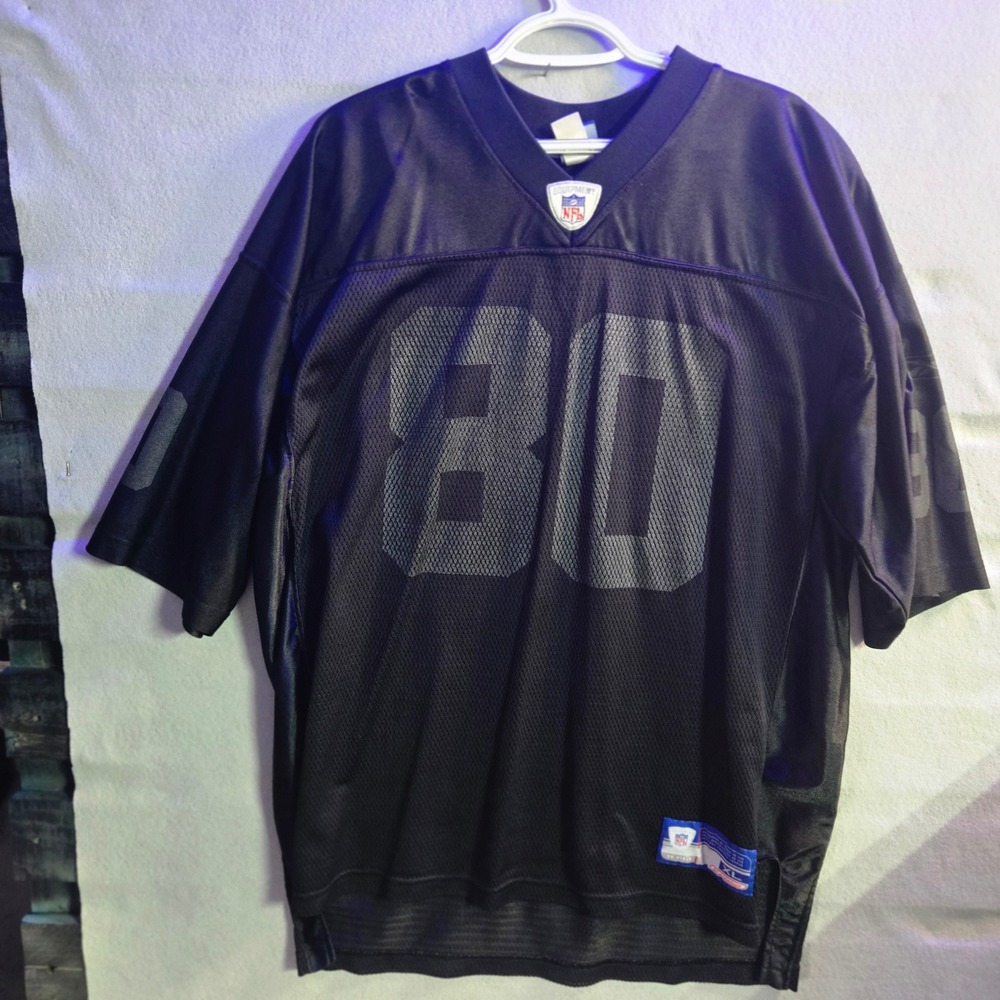 Reebok NFL Equipment Jerry Rice 80 Blackout Jersey Mens XL Black Mesh Football
